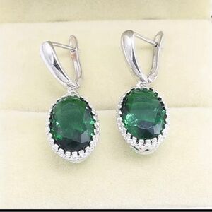 Sterling 925 Emerald Earrings